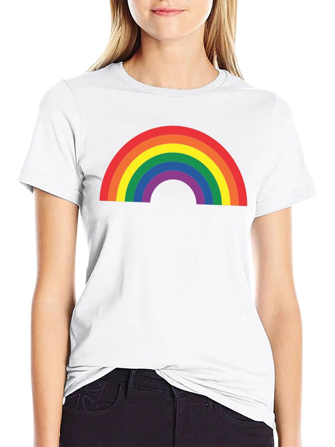 Rainbow Pride Graphic T-Shirt - Black Cotton Blend