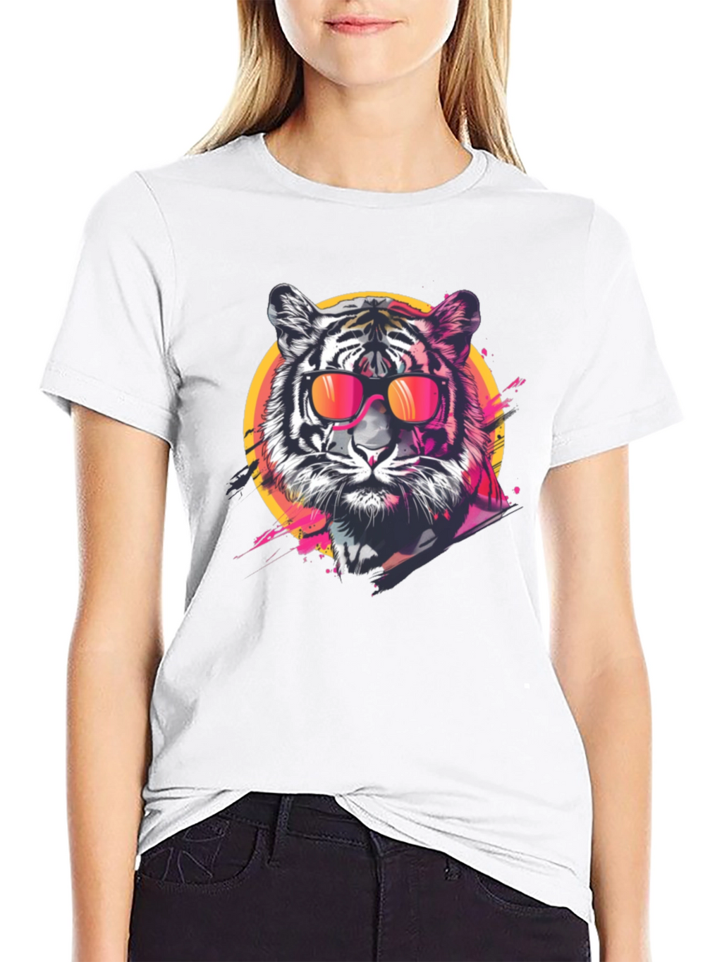 Cool Tiger Graphic Tee - Black Casual T-Shirt