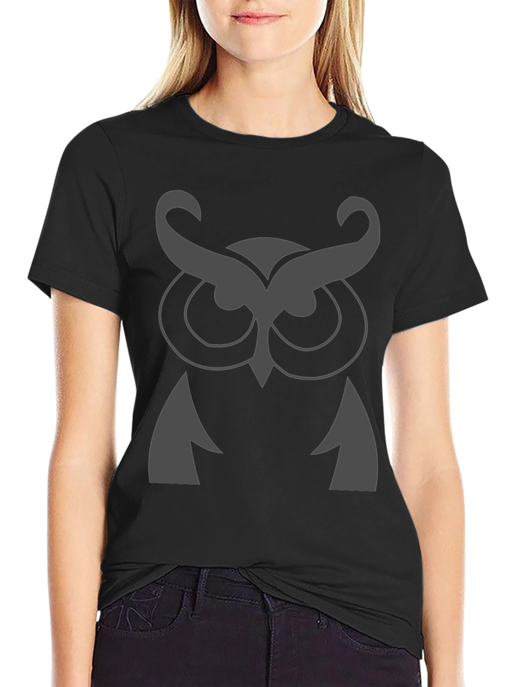 Owl Graphic Print Crew Neck T-Shirt