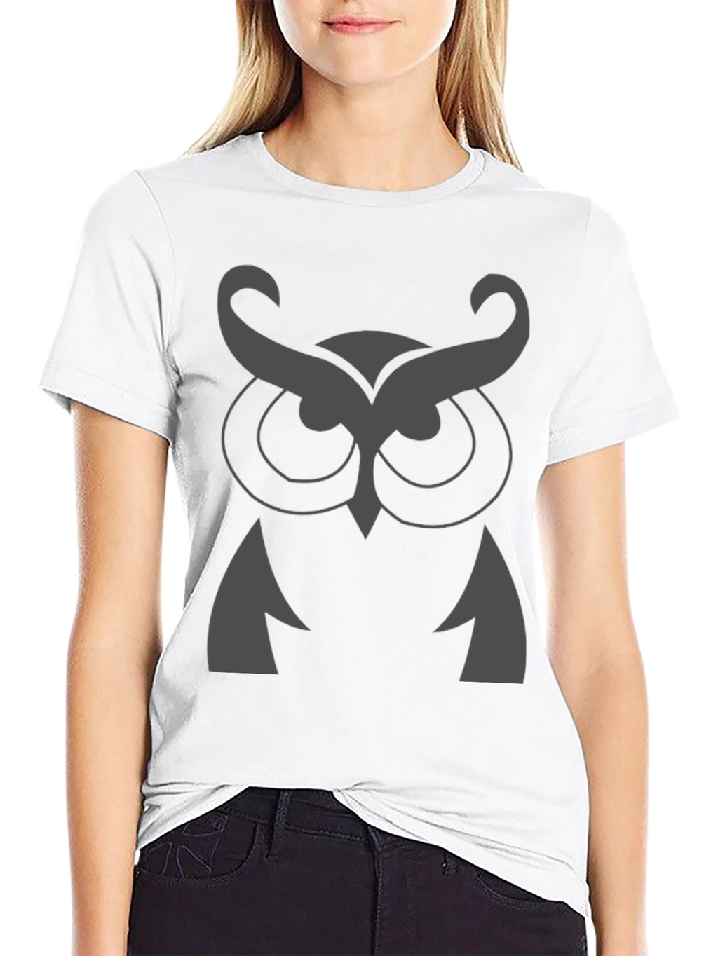 Owl Graphic Print Crew Neck T-Shirt