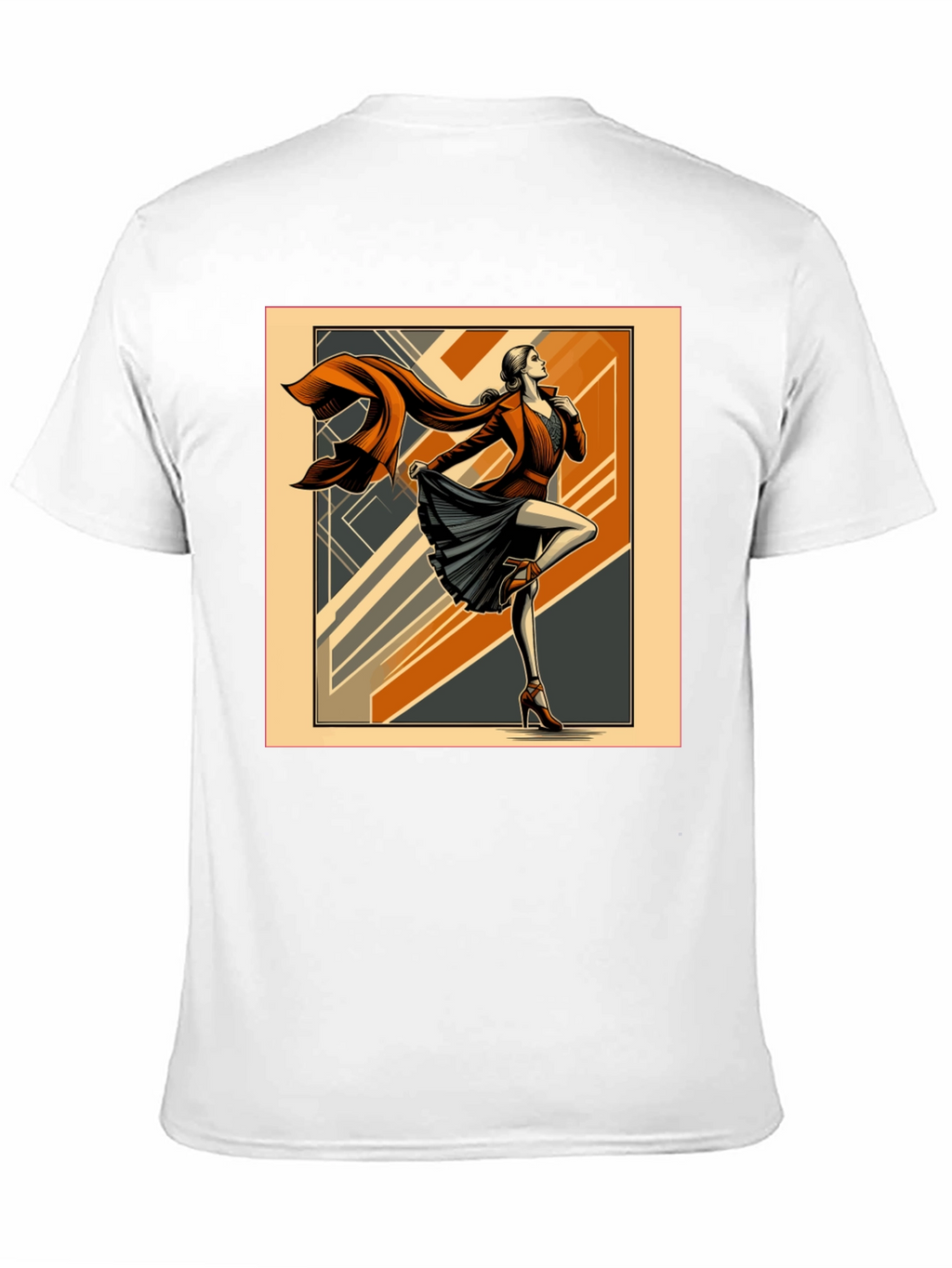 Art Deco Fashion Tee - Retro Style Black T-Shirt