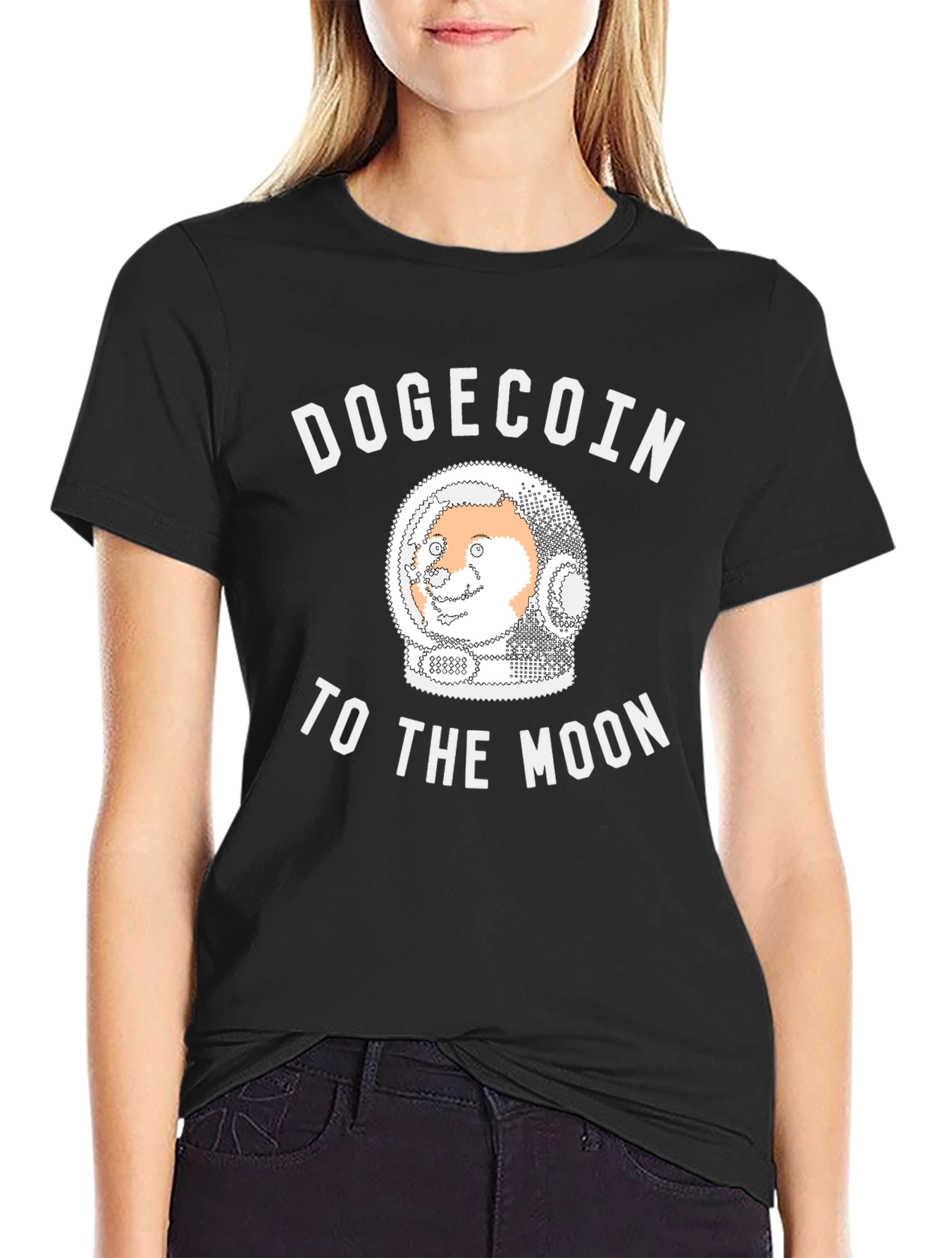 Dogecoin To The Moon Black T-Shirt