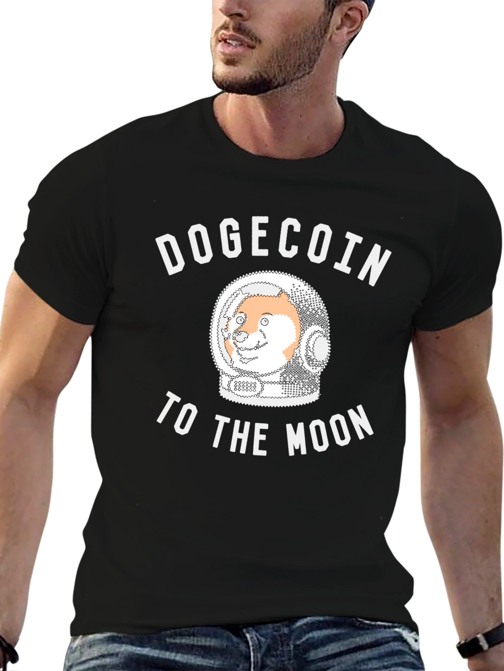 Dogecoin To The Moon Black T-Shirt