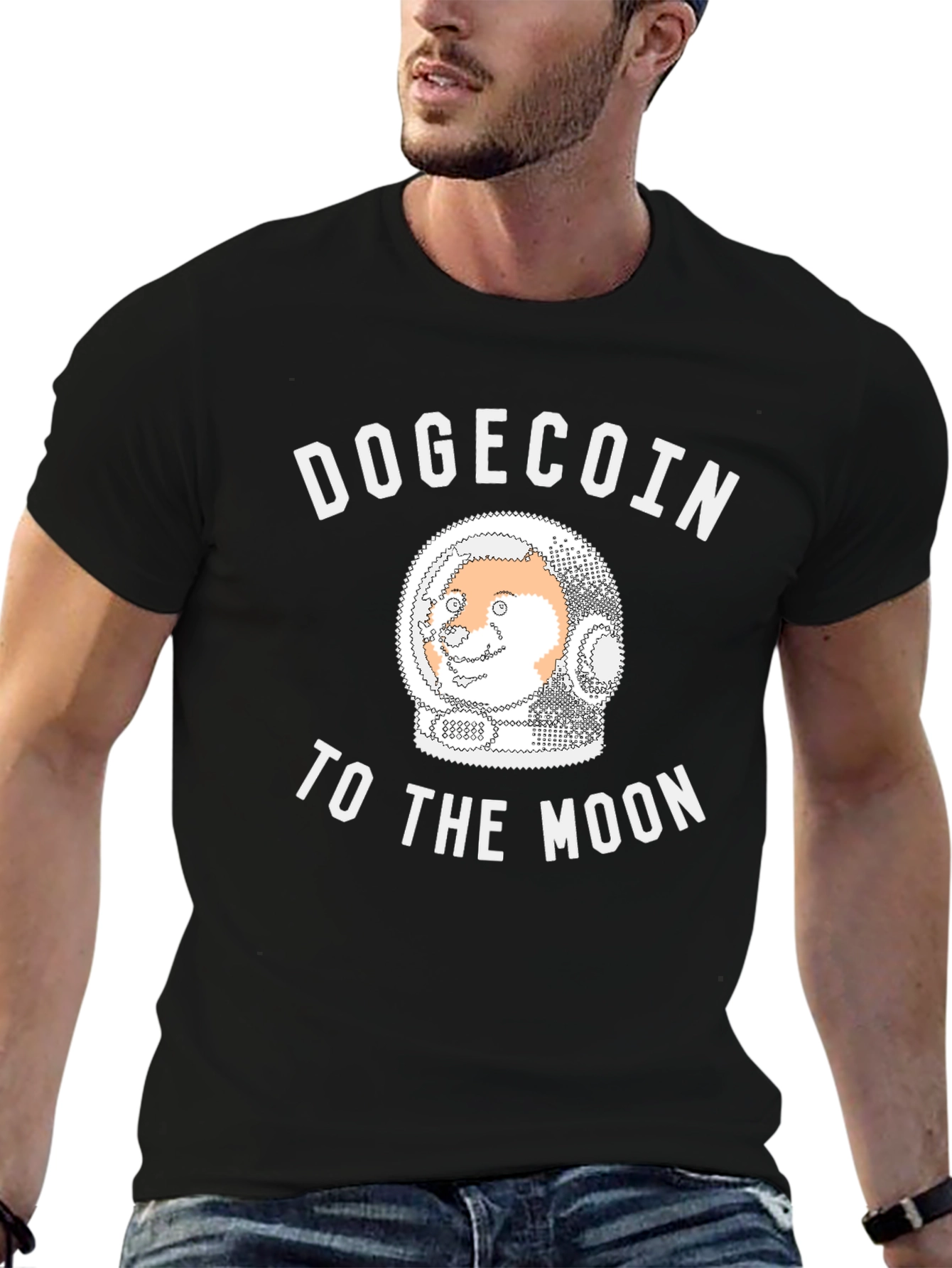 Dogecoin To The Moon Black T-Shirt