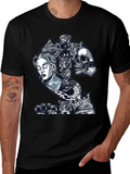 Edgy Tattoo Graphic T-Shirt - Black