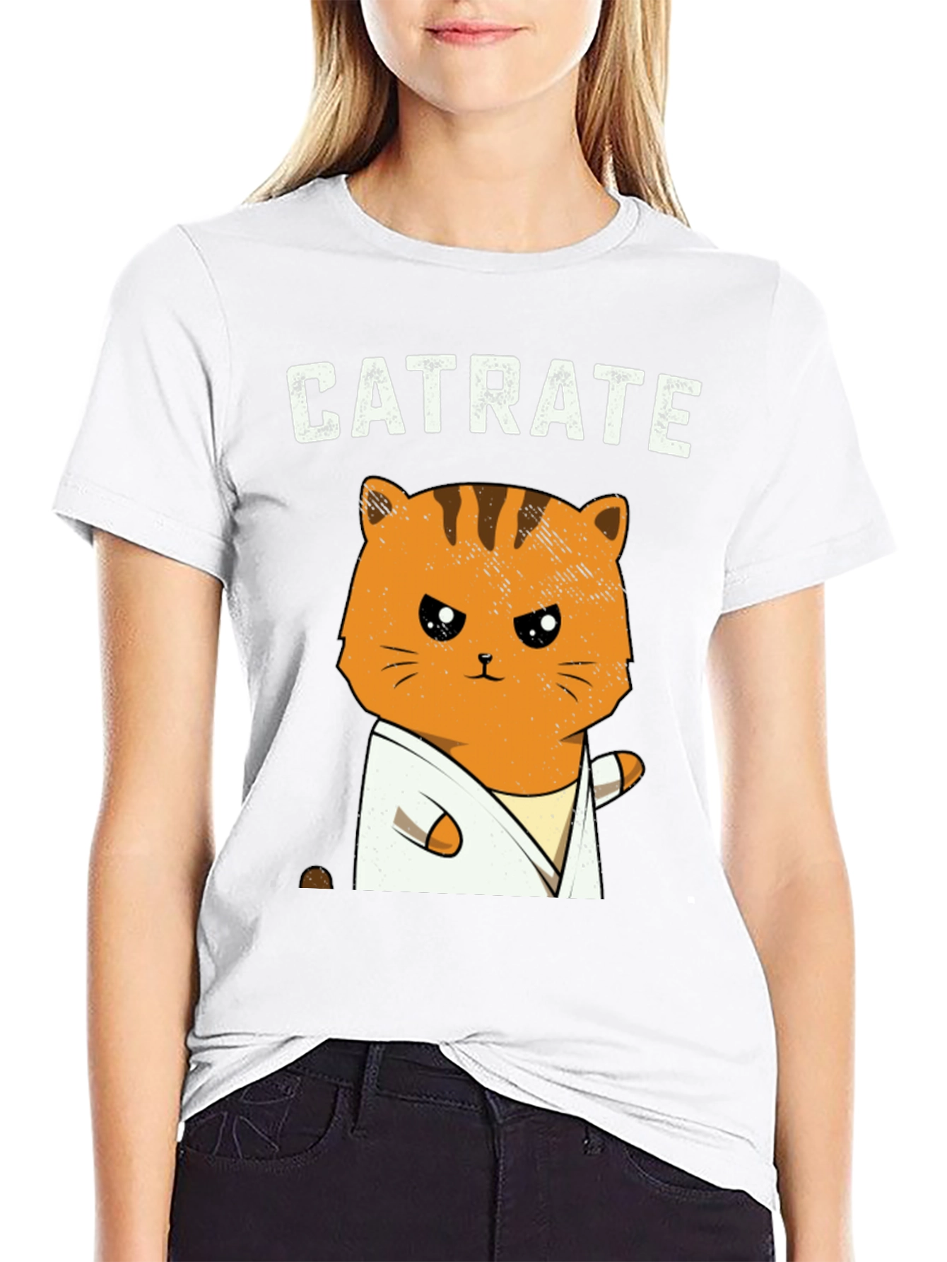 Catrate Karate Cat Graphic T-Shirt