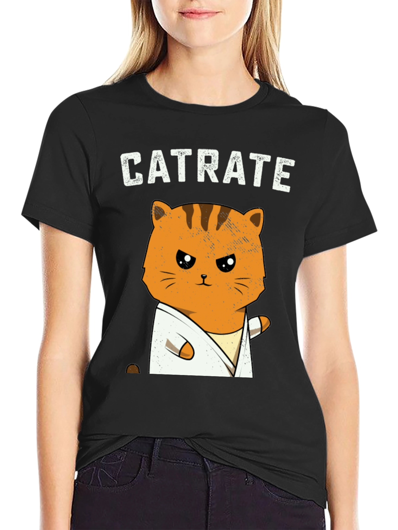 Catrate Karate Cat Graphic T-Shirt