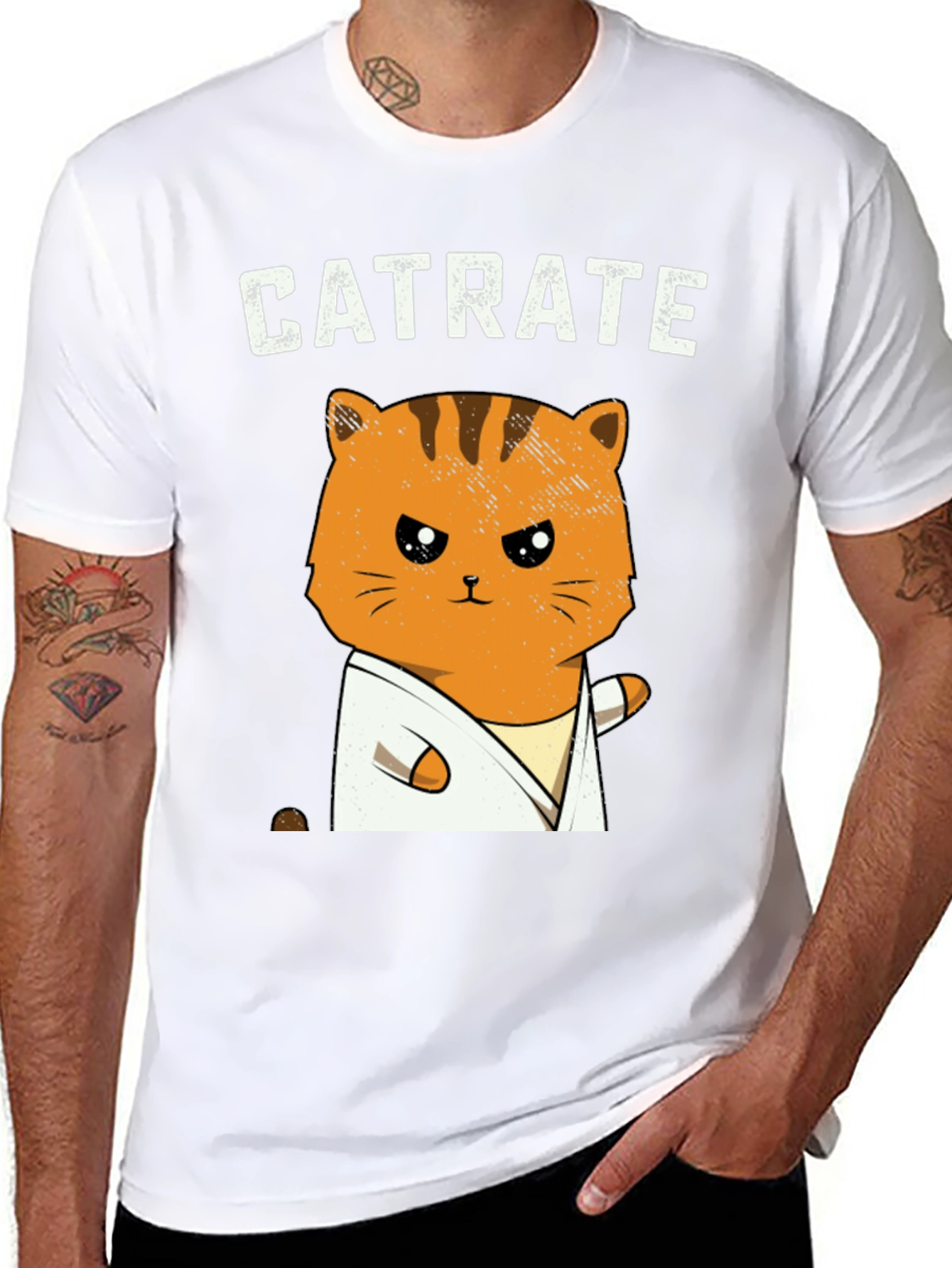Catrate Karate Cat Graphic T-Shirt
