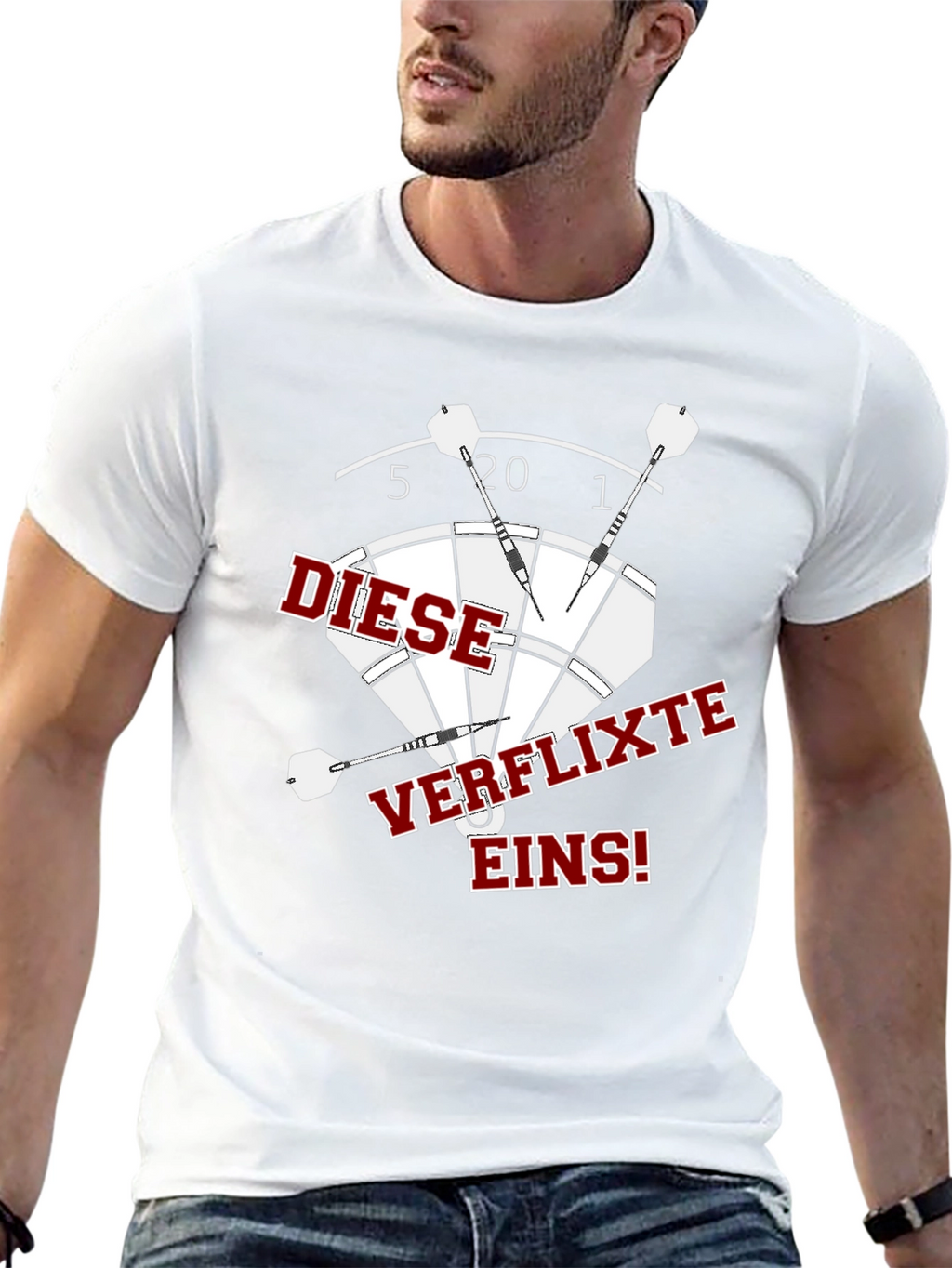Darts Graphic Tee - Diese Verflixte Eins! Black Shirt