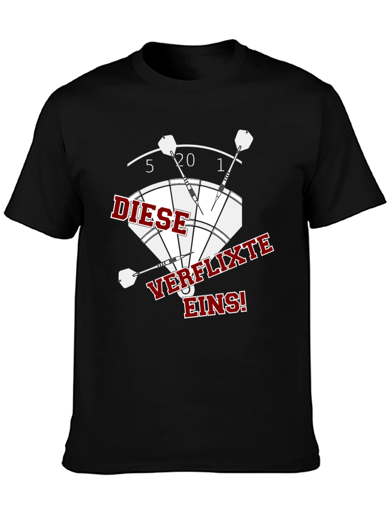 Darts Graphic Tee - Diese Verflixte Eins! Black Shirt