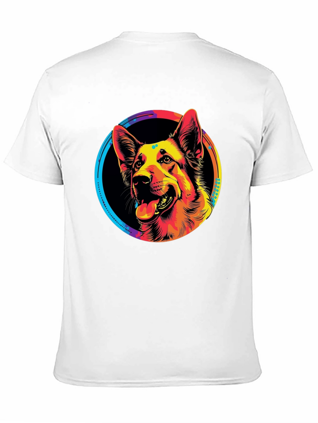 Vibrant German Shepherd Graphic Tee - Black