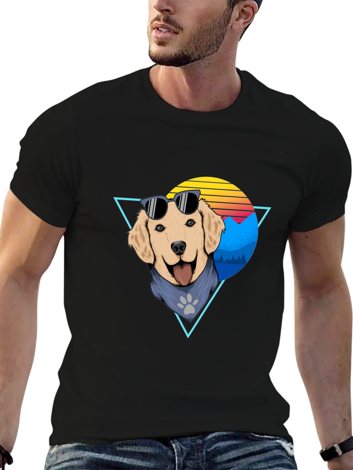 Cool Dog Graphic Tee - Retro Style