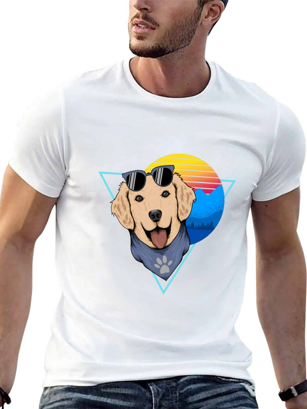 Cool Dog Graphic Tee - Retro Style