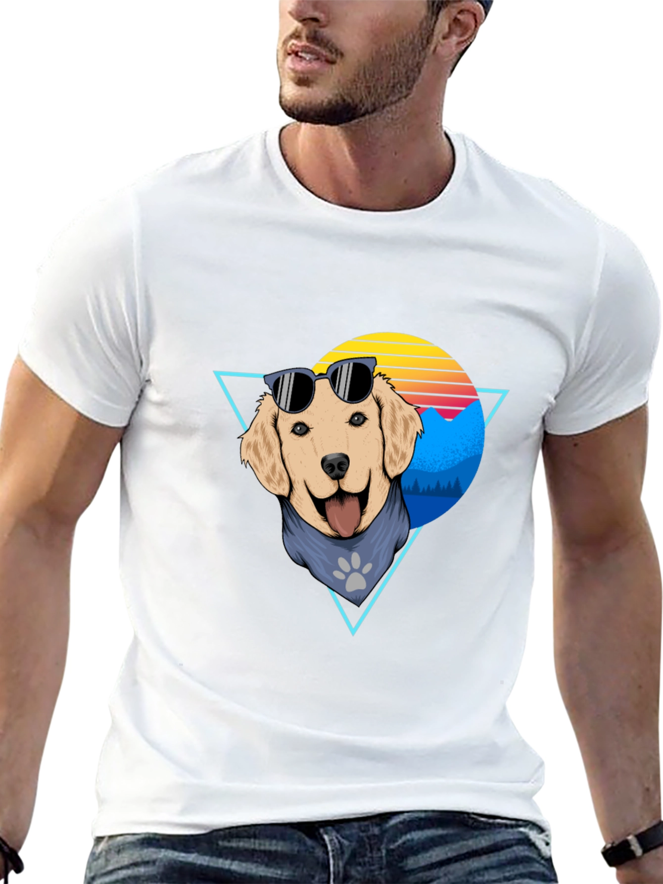 Cool Dog Graphic Tee - Retro Style