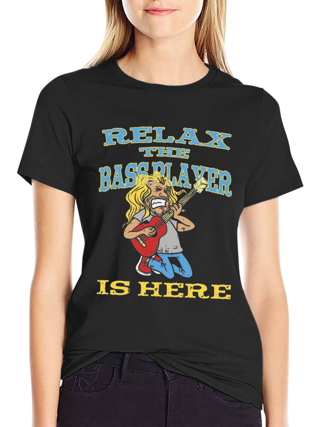 Relax Bassplayer Here T-Shirt Funny Music Tee
