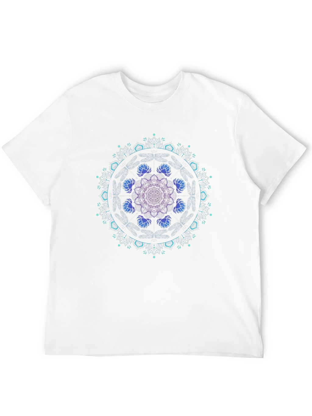 Mandala Lotus Graphic Tee - Black Cotton Blend