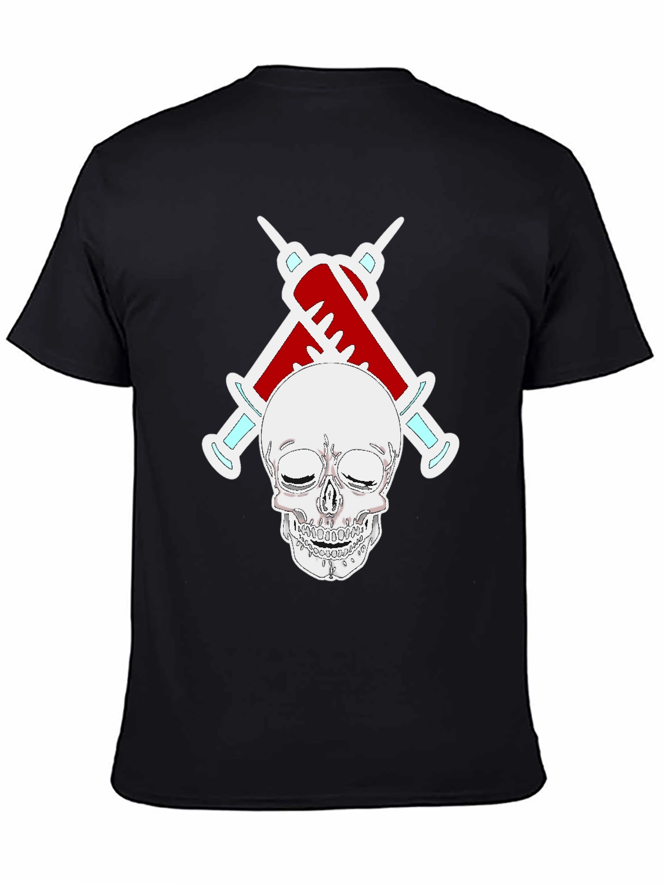 Skull & Syringe Graphic T-Shirt - Edgy & Unique Design