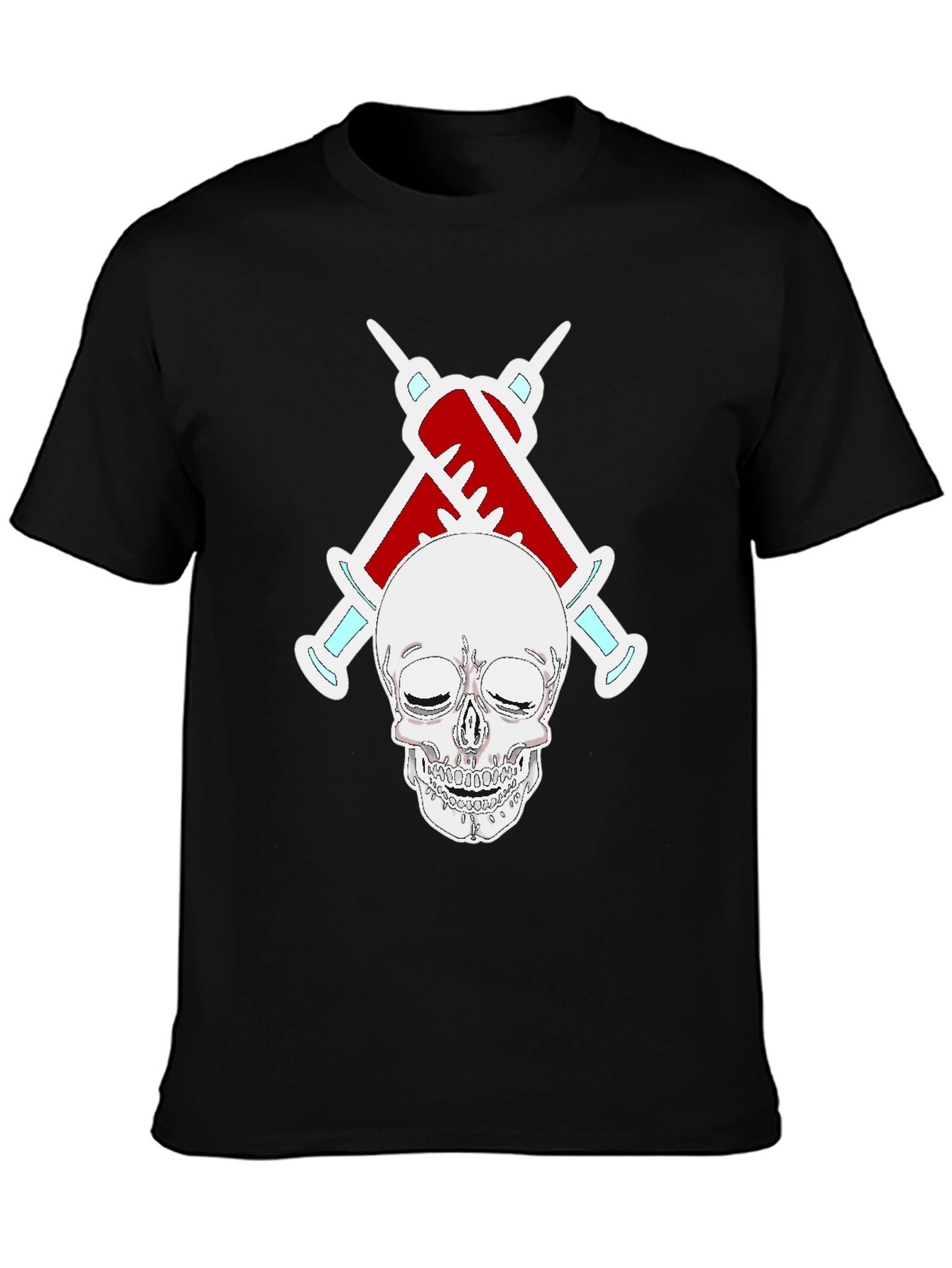 Skull & Syringe Graphic T-Shirt - Edgy & Unique Design