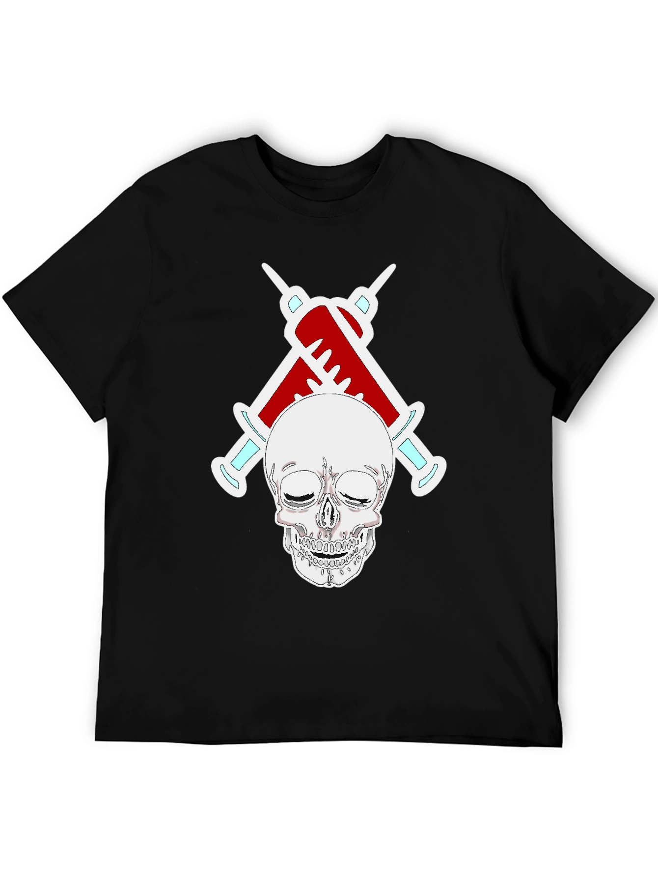 Skull & Syringe Graphic T-Shirt - Edgy & Unique Design