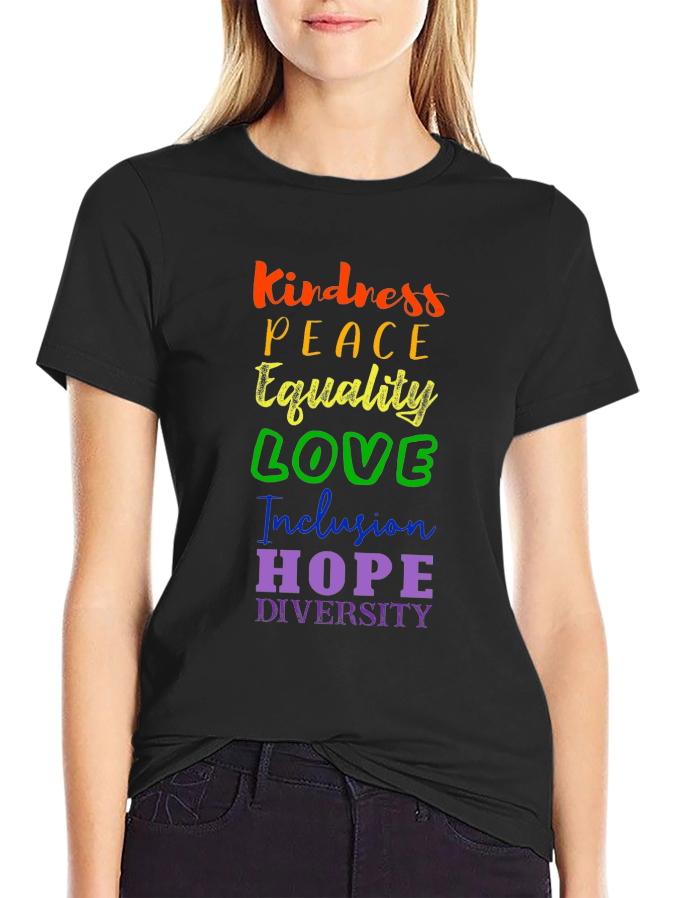 Kindness Peace Equality Graphic Tee