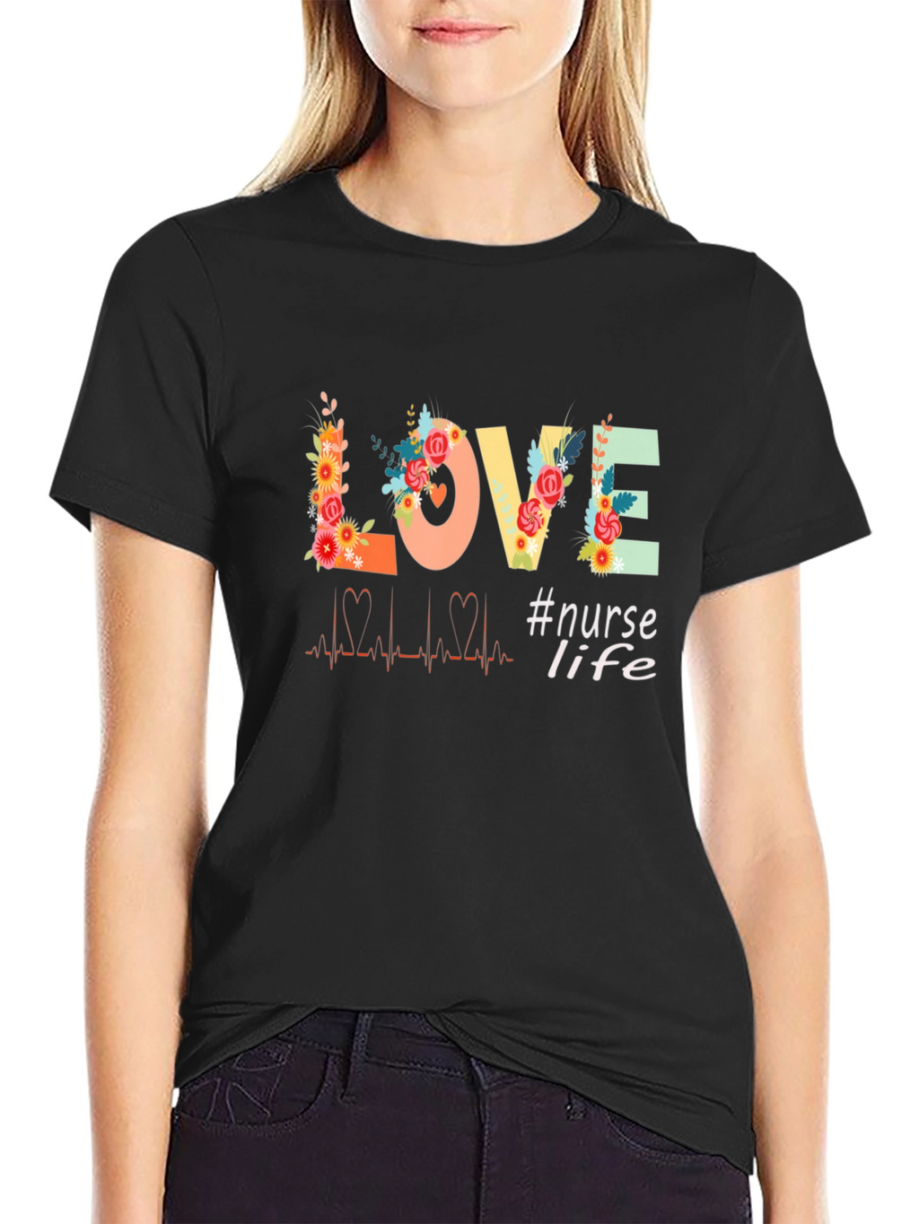 Nurse Life Love Floral T-Shirt