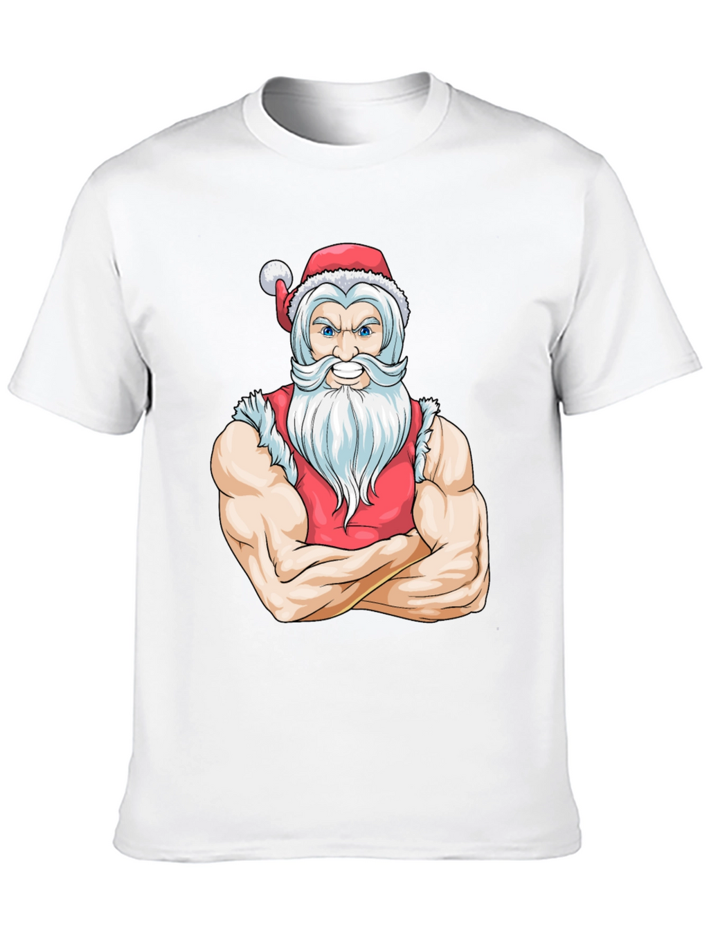 Muscular Santa Black T-Shirt - Holiday Gym Wear