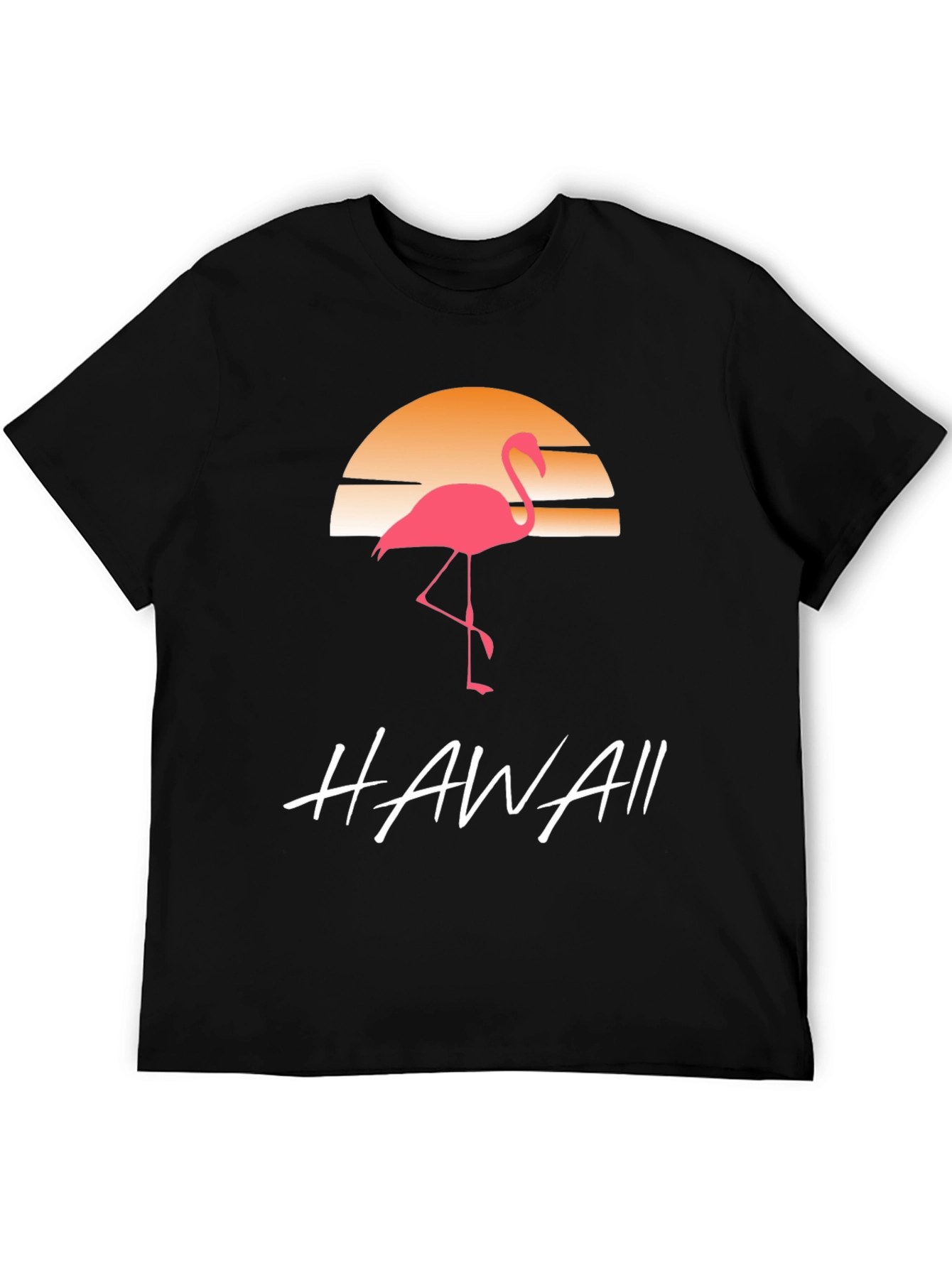Hawaii Flamingo T-Shirt Sunset Design