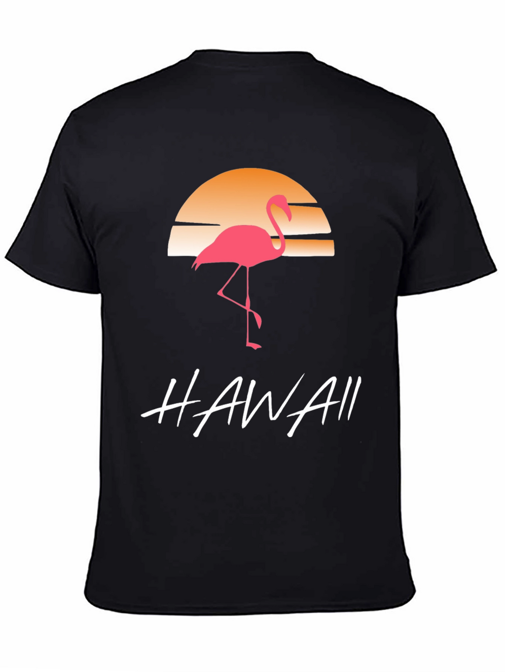 Hawaii Flamingo T-Shirt Sunset Design