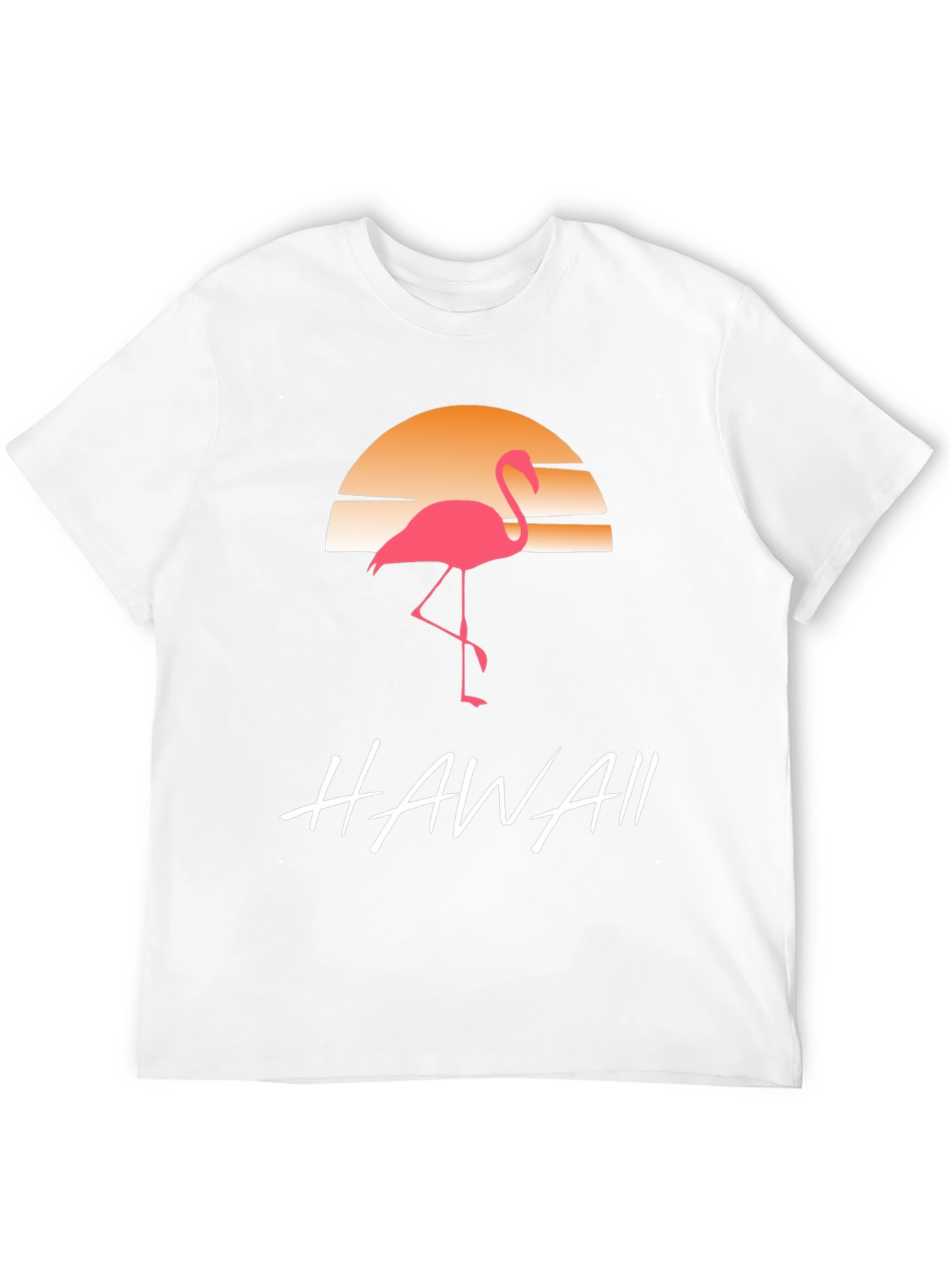 Hawaii Flamingo T-Shirt Sunset Design