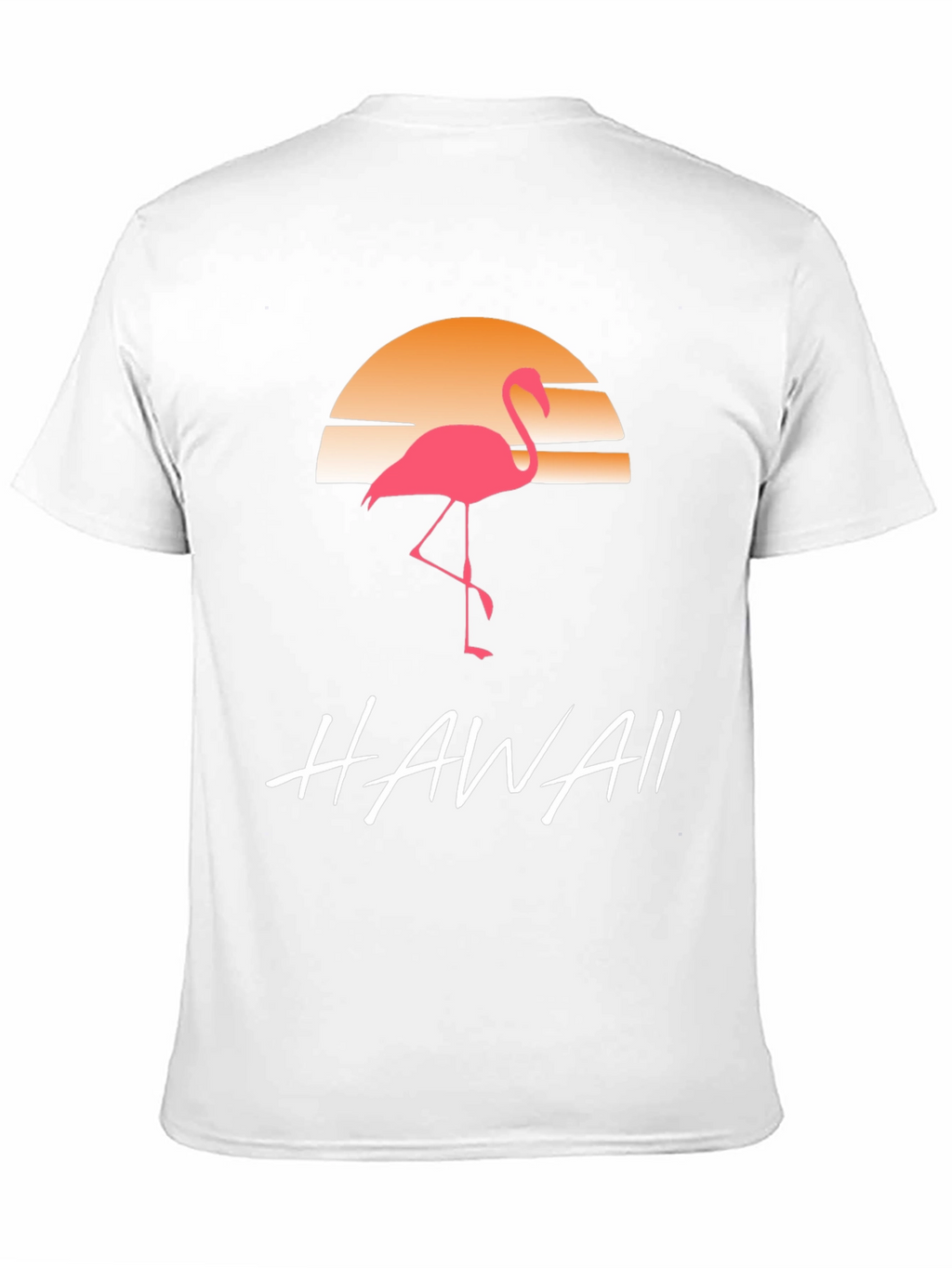 Hawaii Flamingo T-Shirt Sunset Design