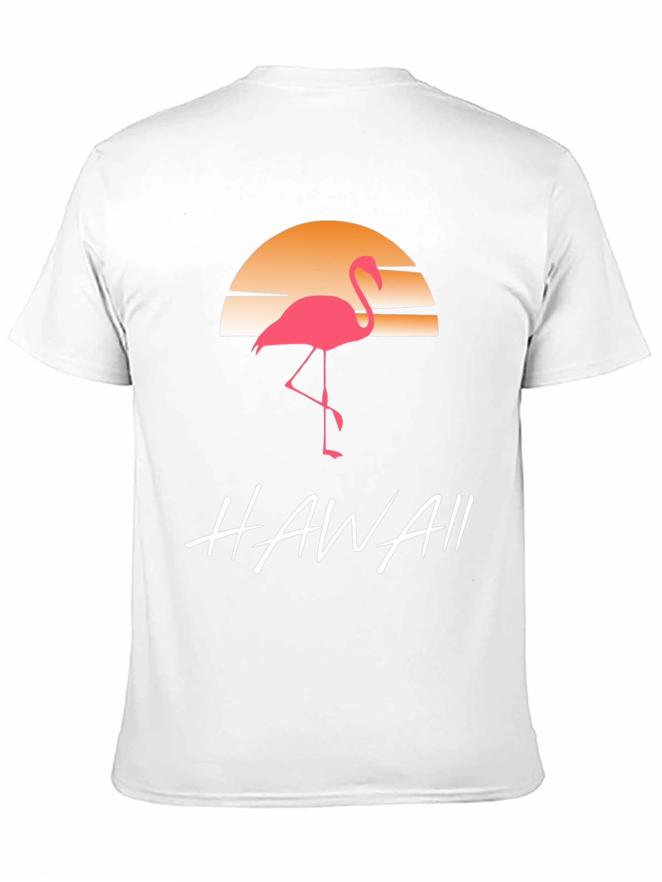 Hawaii Flamingo T-Shirt Sunset Design