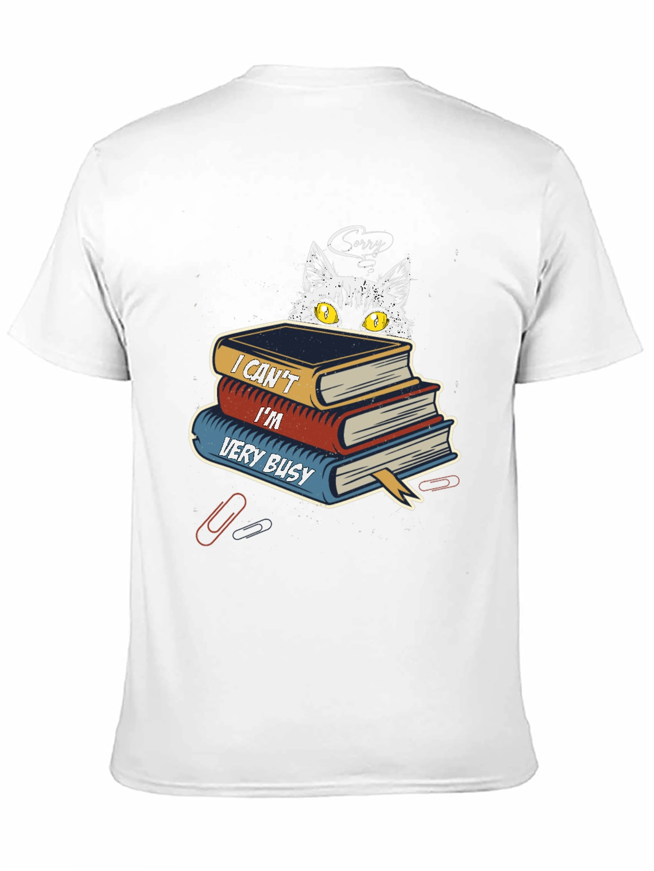 Busy Cat Graphic T-Shirt - Book Lover Tee