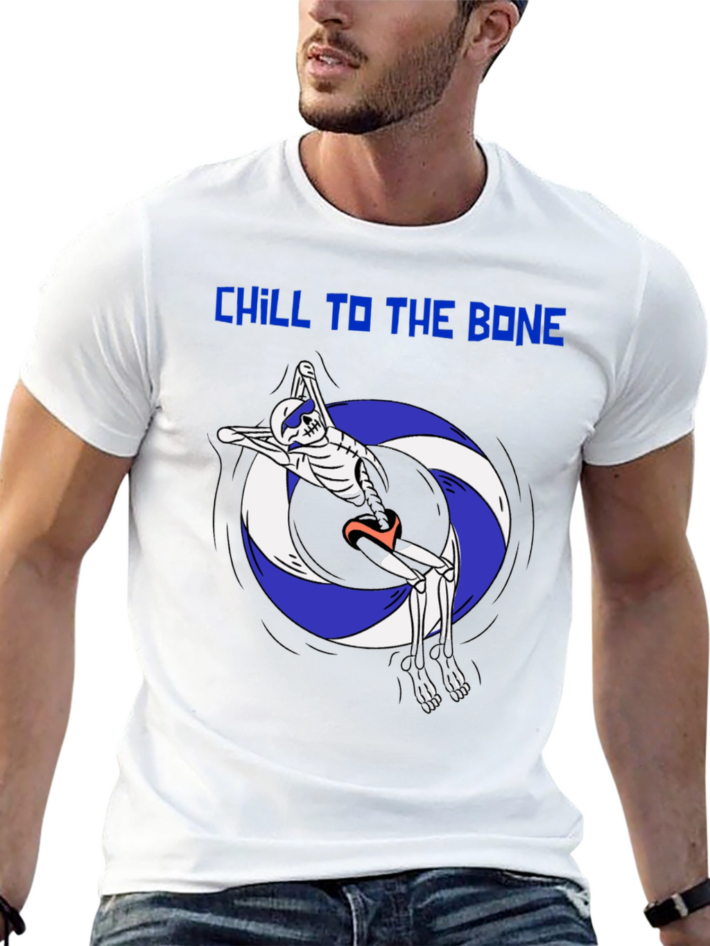 Chill To The Bone Skeleton Swimmer Graphic Tee
