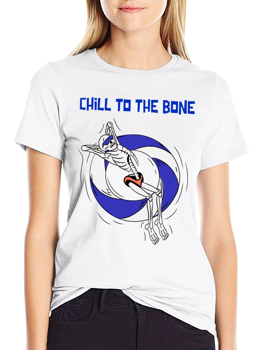 Chill To The Bone Skeleton Swimmer Graphic Tee