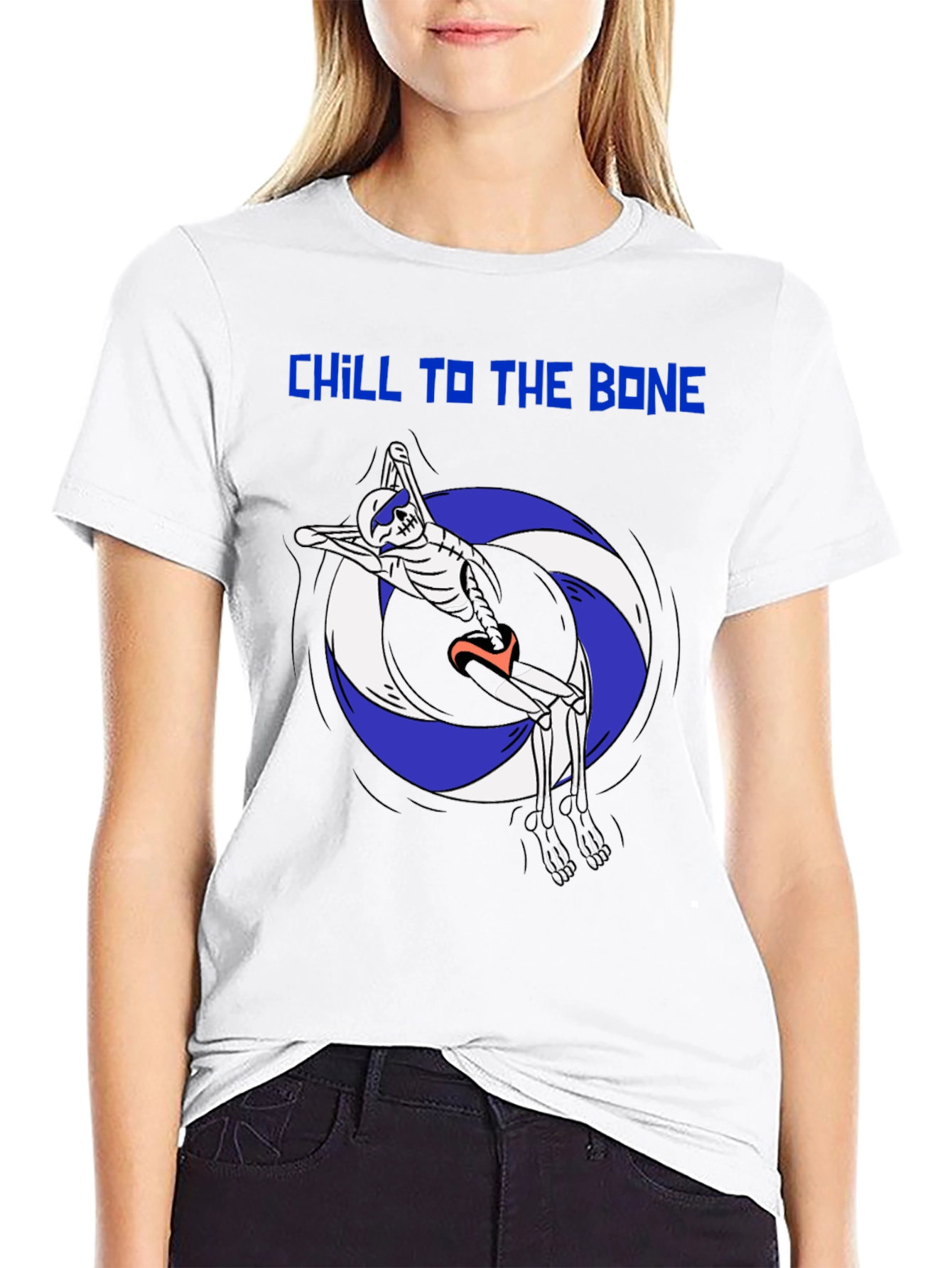 Chill To The Bone Skeleton Swimmer Graphic Tee