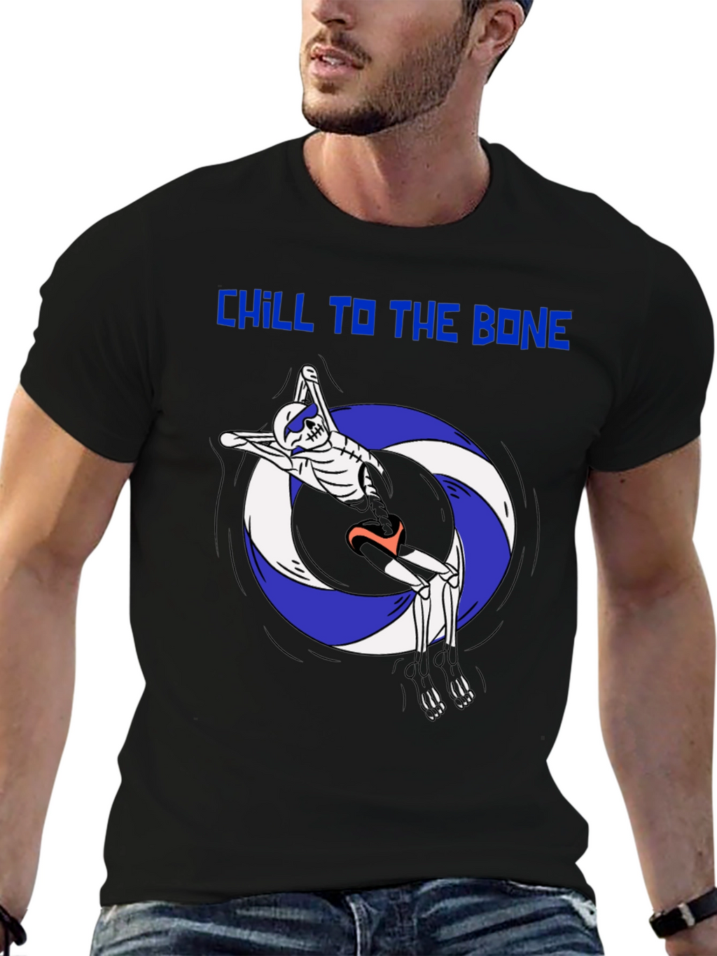 Chill To The Bone Skeleton Swimmer Graphic Tee