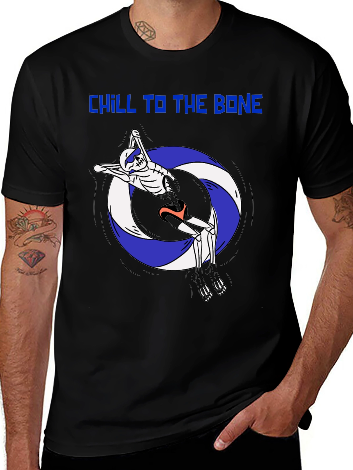 Chill To The Bone Skeleton Swimmer Graphic Tee