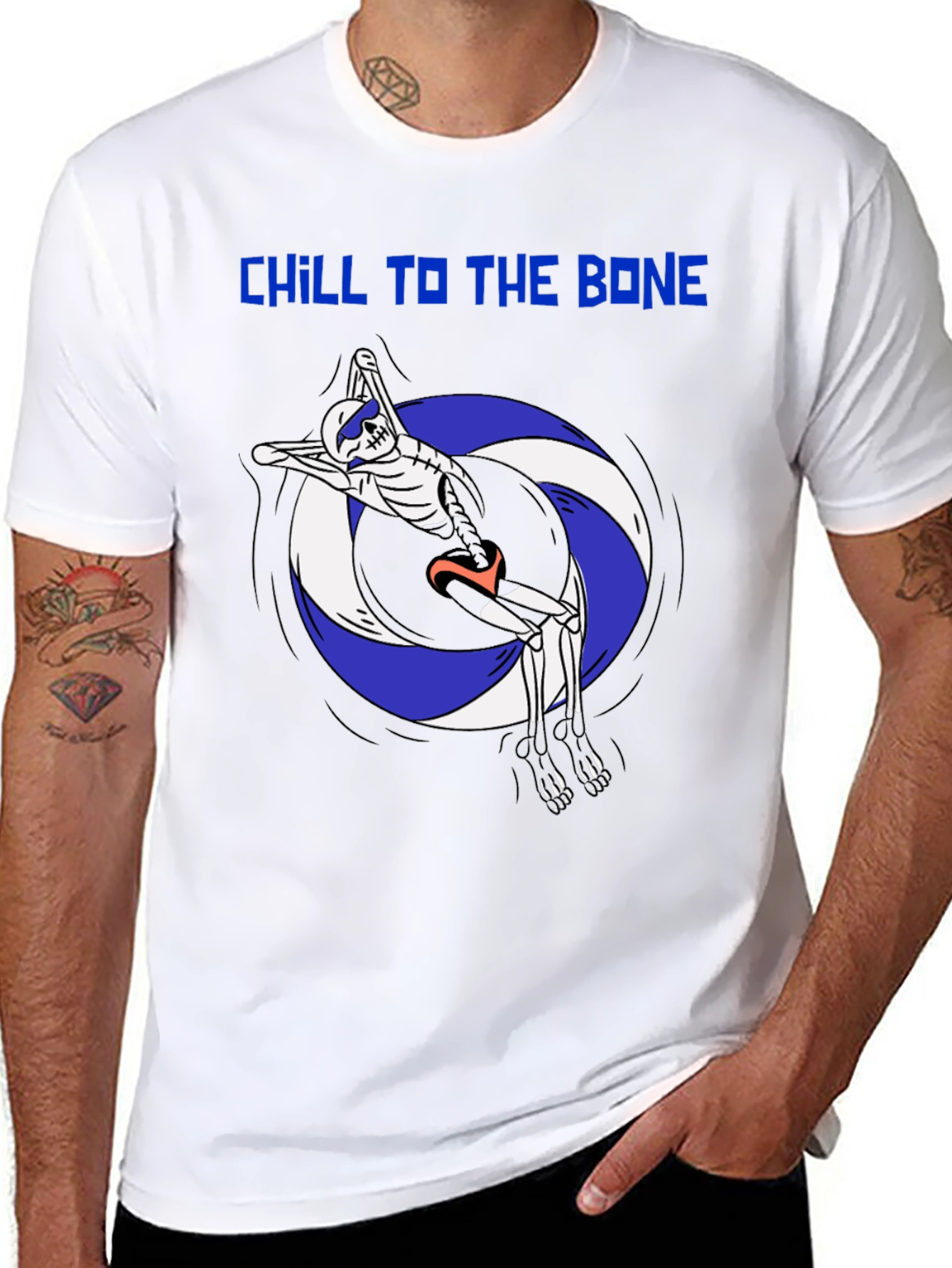 Chill To The Bone Skeleton Swimmer Graphic Tee