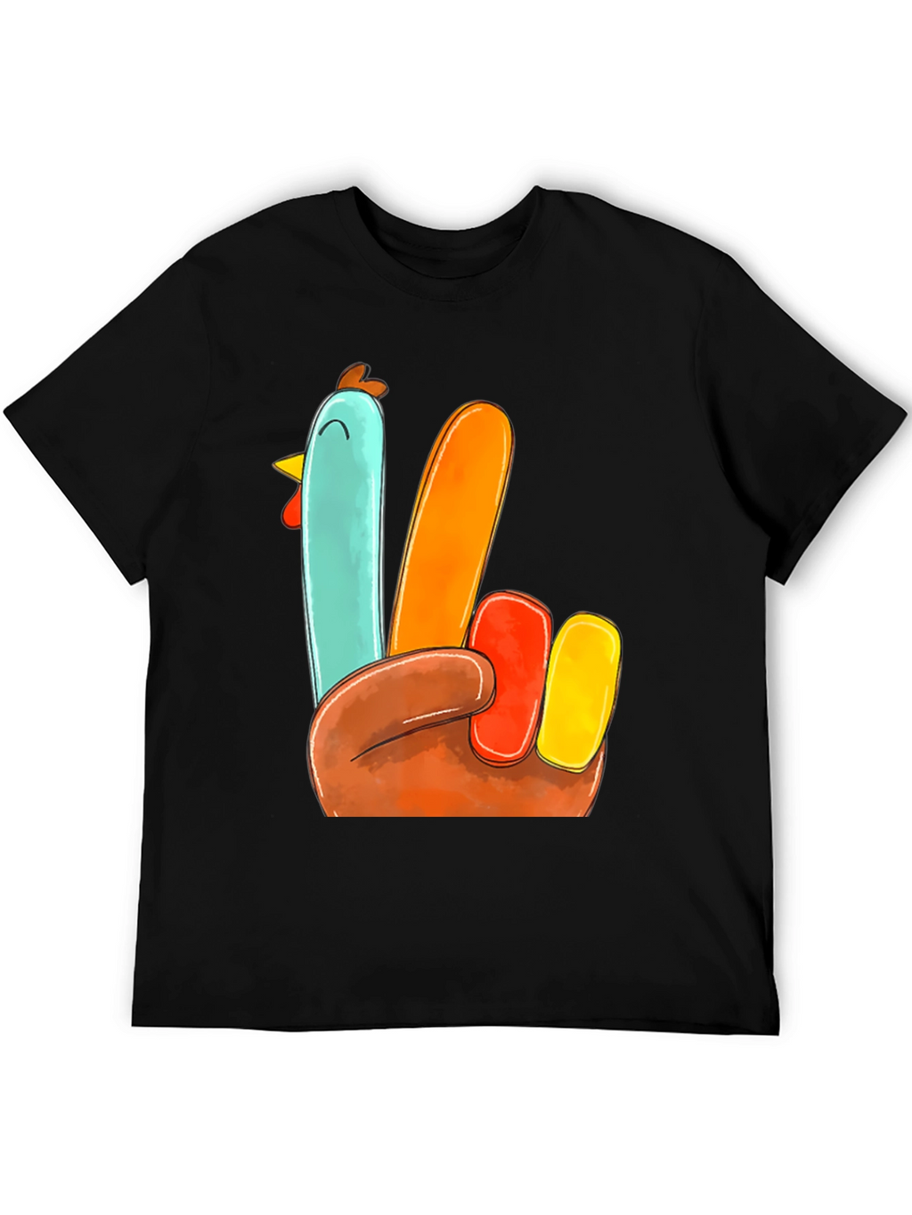 Thanksgiving Turkey Hand T-Shirt - Festive Holiday Apparel