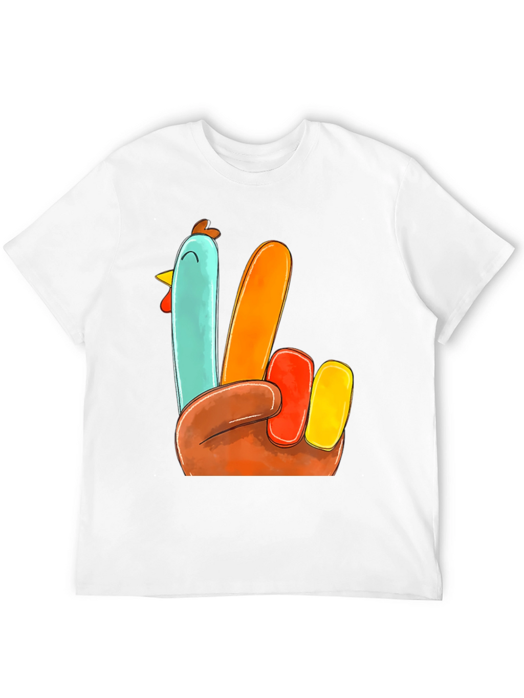 Thanksgiving Turkey Hand T-Shirt - Festive Holiday Apparel