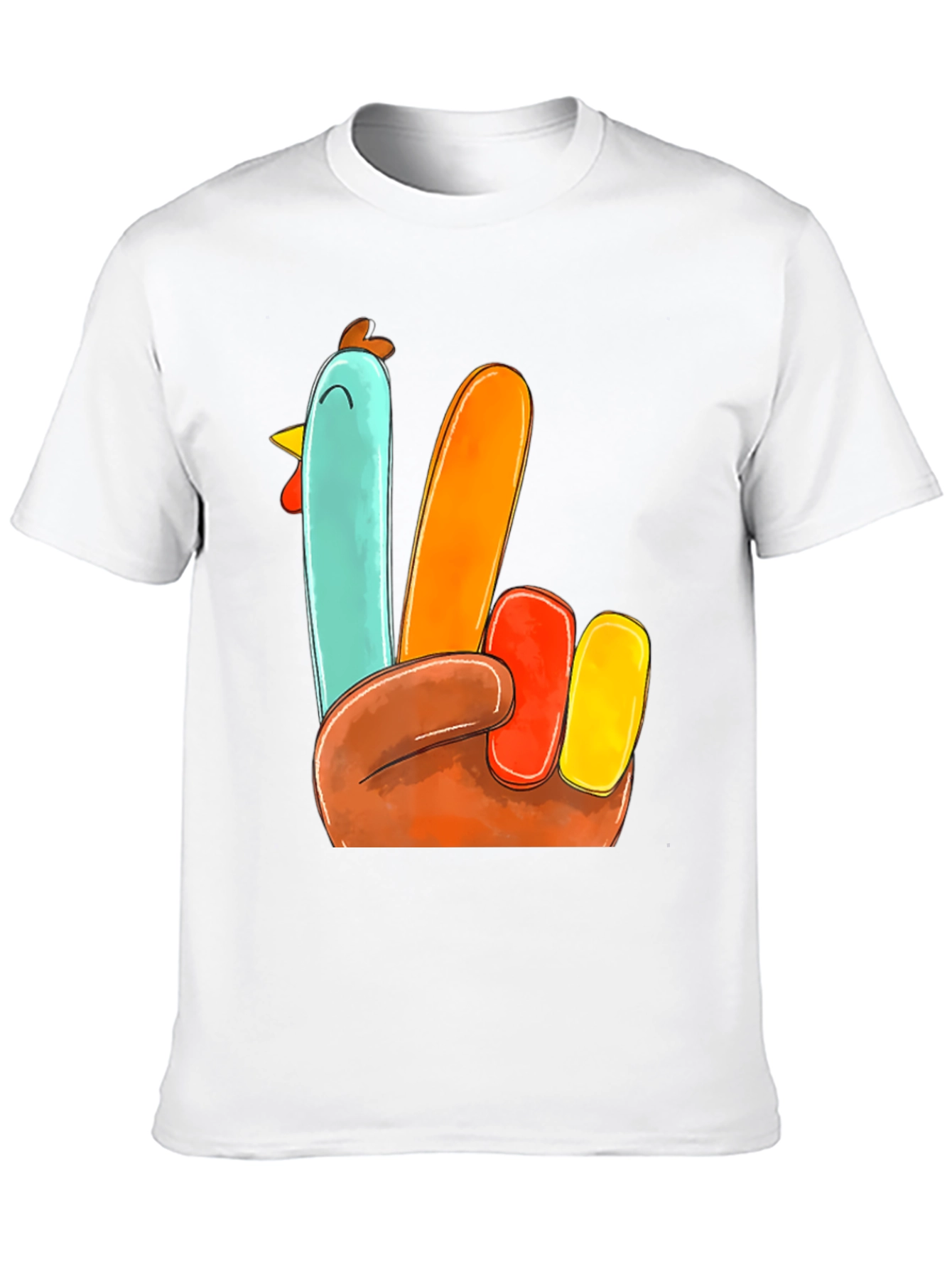 Thanksgiving Turkey Hand T-Shirt - Festive Holiday Apparel