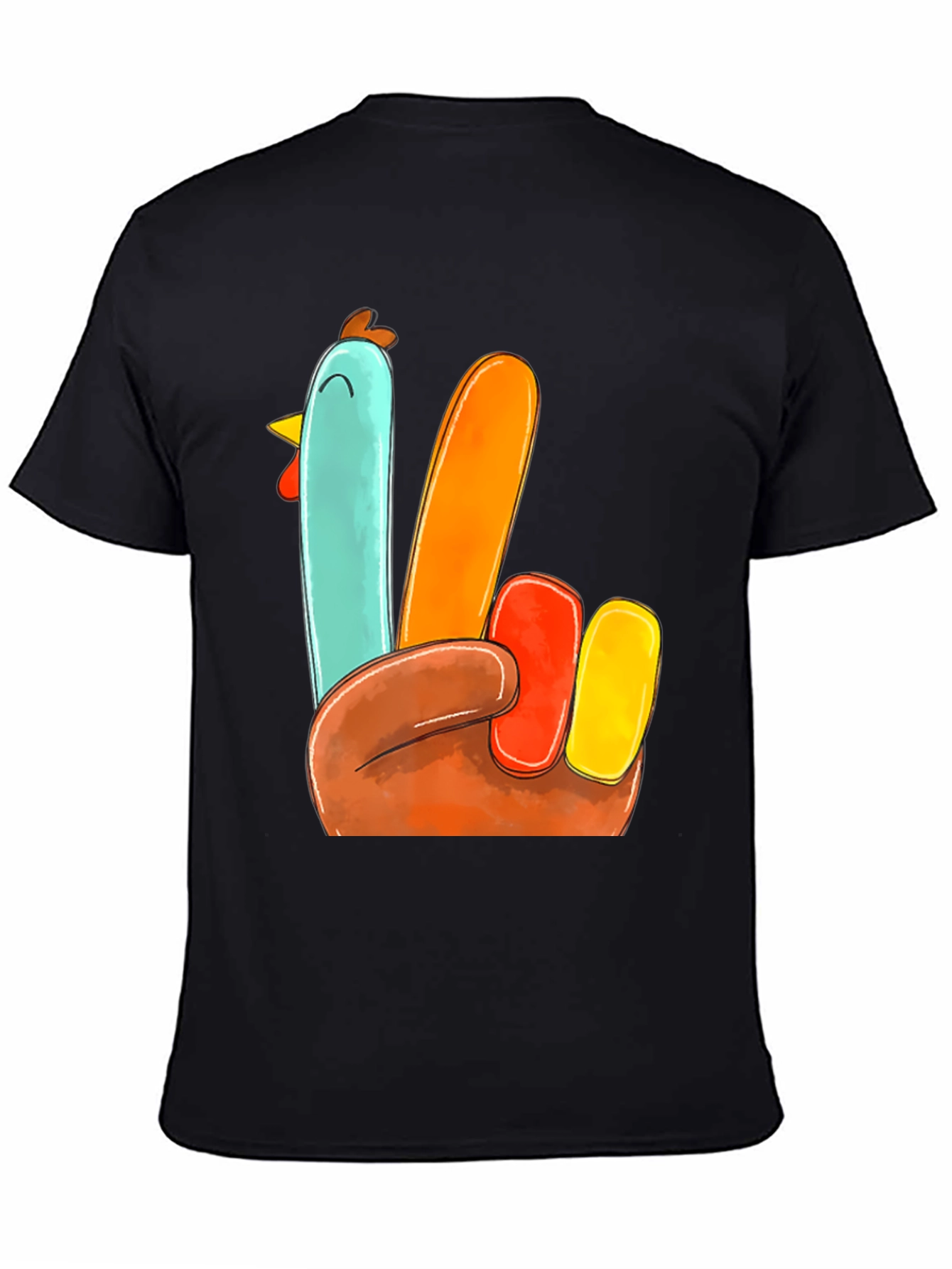 Thanksgiving Turkey Hand T-Shirt - Festive Holiday Apparel
