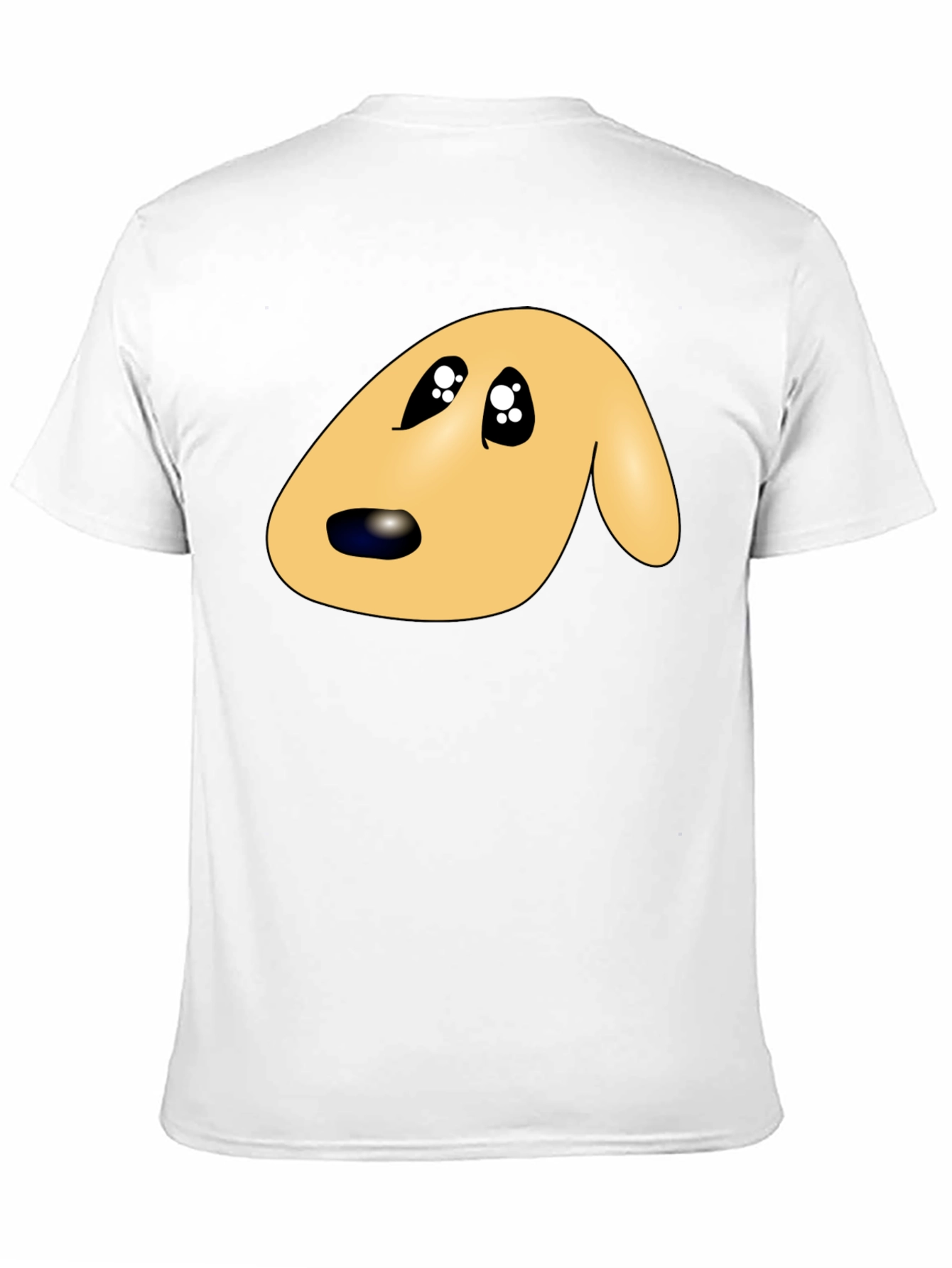 Cute Cartoon Dog Face Black T-Shirt