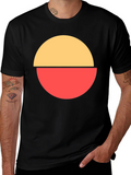 Abstract Circle Graphic Tee - Modern Casual Style