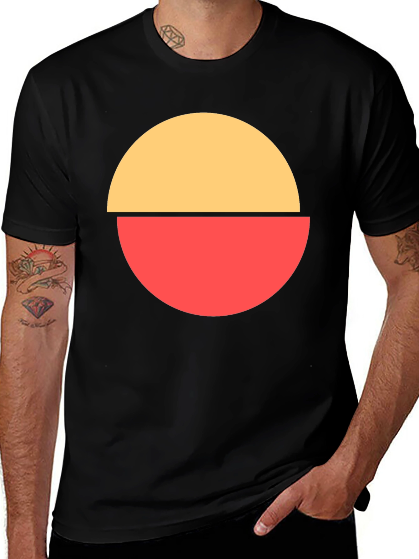 Abstract Circle Graphic Tee - Modern Casual Style
