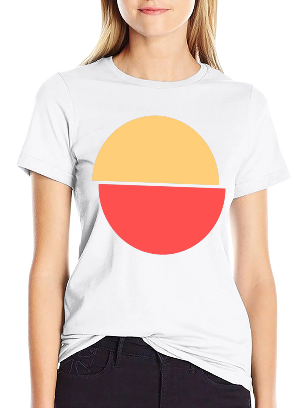 Abstract Circle Graphic Tee - Modern Casual Style