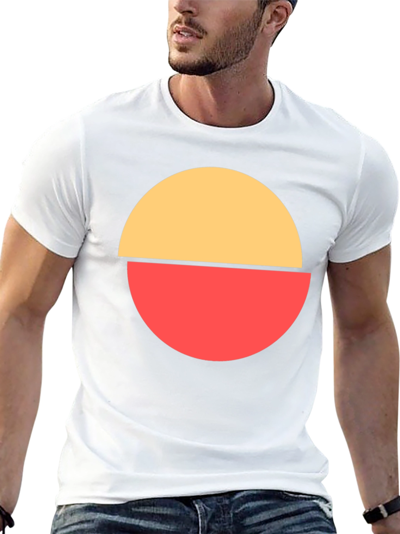 Abstract Circle Graphic Tee - Modern Casual Style
