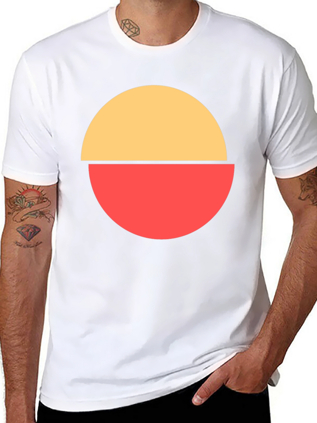 Abstract Circle Graphic Tee - Modern Casual Style