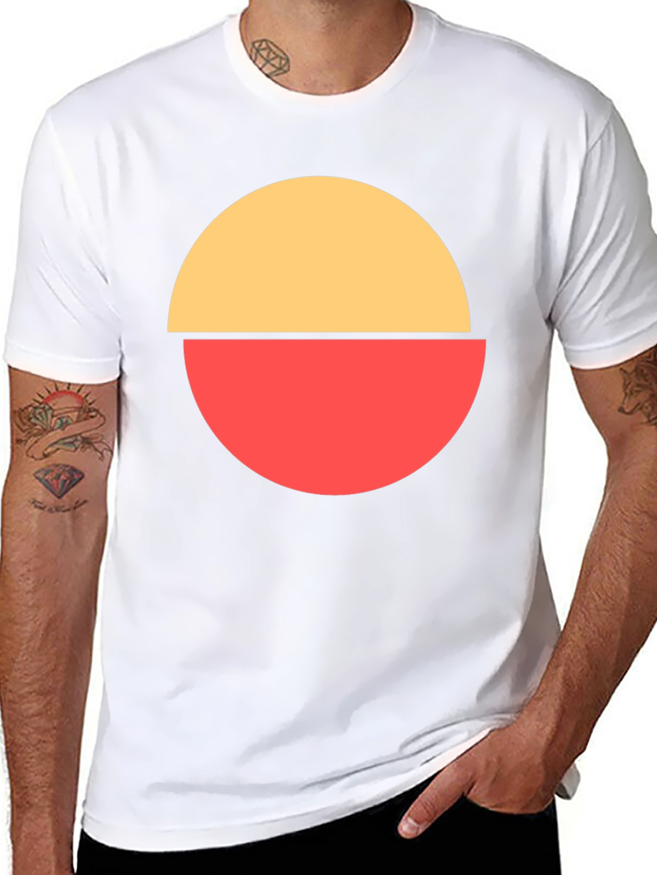 Abstract Circle Graphic Tee - Modern Casual Style