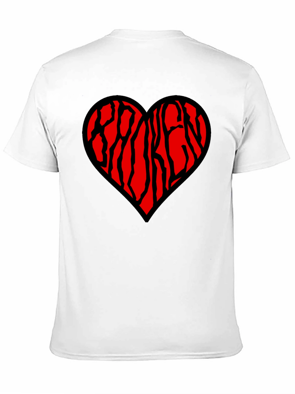 Heart Patterned Mens Black T-Shirt
